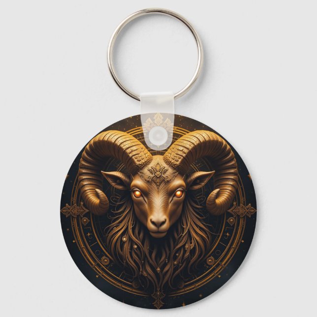 Llavero Oro Ornate Ram Head (Anverso)
