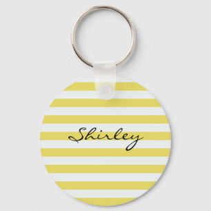 Llavero Oro pálido y franjas blancas por Shirley Taylor