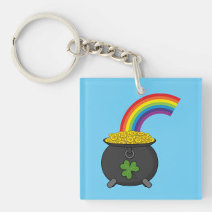 Llavero Oro Personalizado arcoiris