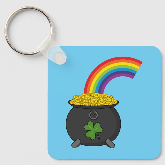 Llavero Oro Personalizado arcoiris (Anverso)