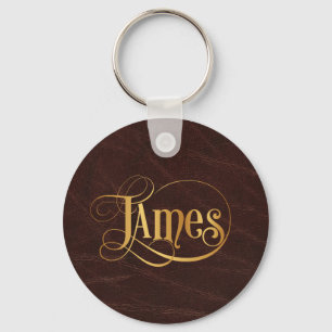 Llavero Oro personalizado de James de la escritura de