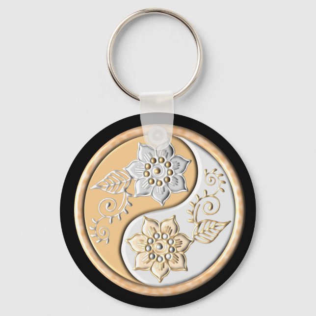 Llavero Oro & Plata Yin Yang  (Anverso)