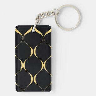 Llavero Oro, sencillo, moderno, lujoso gráfico ondulado