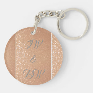 Llavero Oro subió dos corazones personalizado