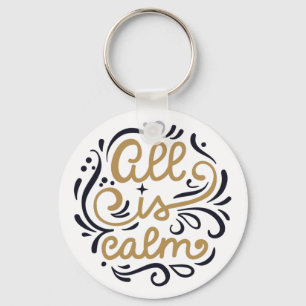 Llavero Oro todo es calor para Navidades de tipografía