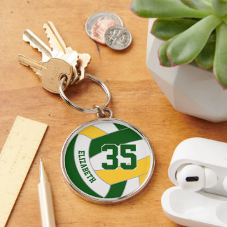 Llavero oro verde su equipo colores personalizado voleibol