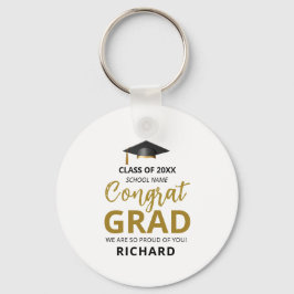 Llavero Oro y Negro | Regalo personalizado de graduación m