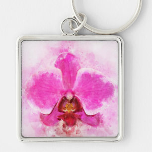 Llavero Orquídea acuarela - wb rosa 02