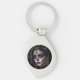Llavero Orquídea Amatista Calavera – Calavera Gótica Azuca