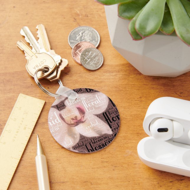 Llavero Orquídea Floral Blossom Word Cloud (Escritorio )