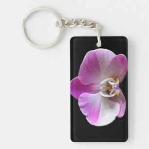 Llavero Orquídea morada y blanca