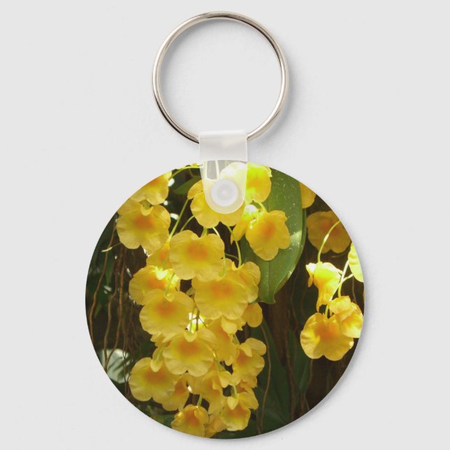 Llavero Orquídeas Amarillas colgando flores tropicales (Anverso)