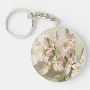 Llavero Orquídeas Blossom Pintura de Arte Vintage
