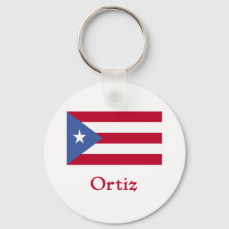 Llavero Ortiz Puerto Rican Flag