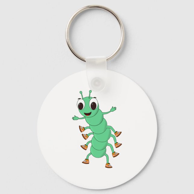 Llavero oruga verde (Anverso)