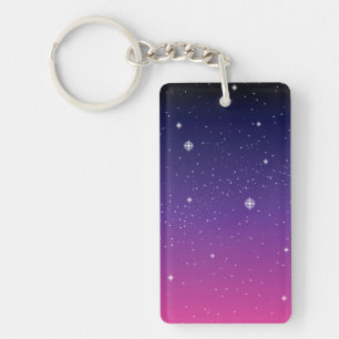 Llavero Oscuro Purple Starry Night Sky