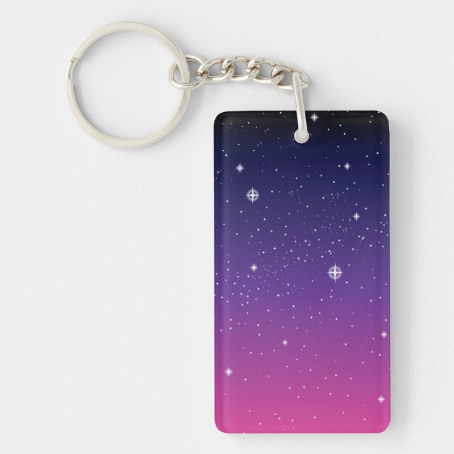 Llavero Oscuro Purple Starry Night Sky (Frente)