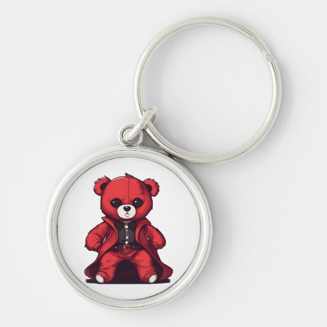Llavero Osito de peluche rojo lindo (Frente)