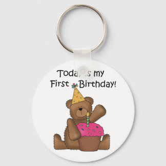 Llavero Oso con repostería de primer cumpleaños camisetas