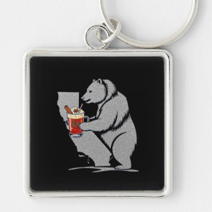 Llavero Oso de California en Navidad