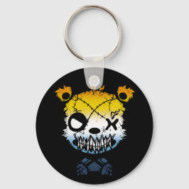 Llavero Oso de color con la bandera del orgullo AroAce del