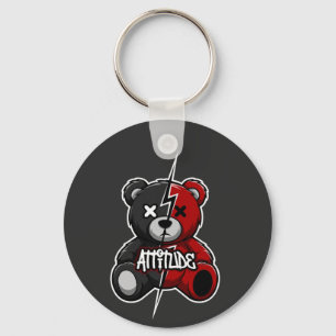 Llavero Oso de división de actitud   Gráfico de Teddy X-Oj