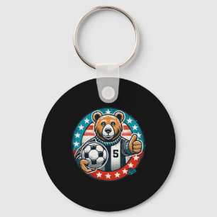 Llavero Oso de fútbol pulgar hacia arriba diseño de estilo