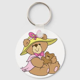Llavero Oso de peluche con gorro bonito de primavera