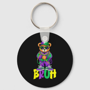 Llavero Oso de peluche Mardi Gras Bruh Hip Hop chicos homb