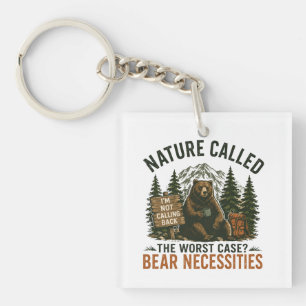 Llavero Oso Divertido Señal de Camping Naturaleza Llamada