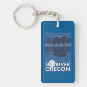 Llavero Oso en claro de luna - río de Sun, Oregon
