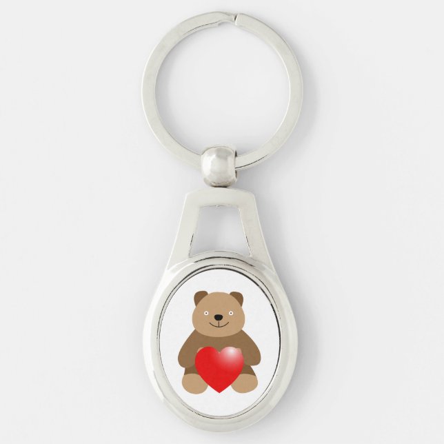 Llavero Oso gracioso con corazón (Anverso)