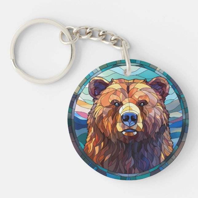 Llavero Oso Grizzly de Vidrio Dulce (Frente)
