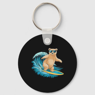 Llavero Oso Grizzly Surfista Playa Verano Tabla De Surf Su
