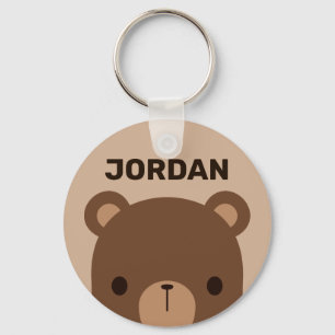 Llavero Oso marrón lindo con nombre personalizado
