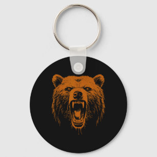 Llavero Oso Naranja Enojado Oso Grizzly Senderismo Camping