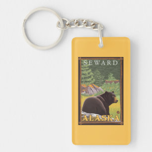 Llavero Oso negro en el bosque - Seward, Alaska