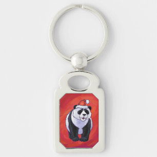 Llavero Oso Panda en Santa Hat en rojo