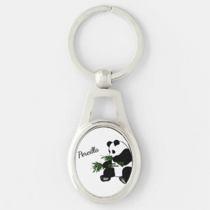 Llavero Oso Panda Gigante Come Bambú Nombre