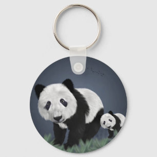 Llavero oso panda lindo adorable animal negro blanco dulce