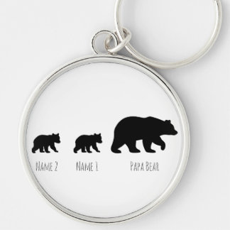 Llavero Oso Papá Personalizado Nombre de Oso Bebé