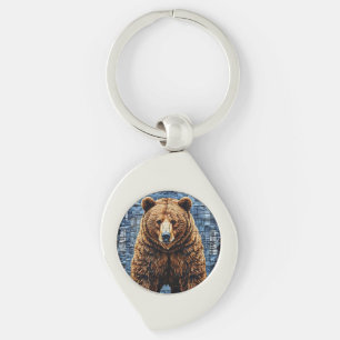 Llavero 🐻 Oso Pardo Naturaleza Salvaje Accesorio de Fauna