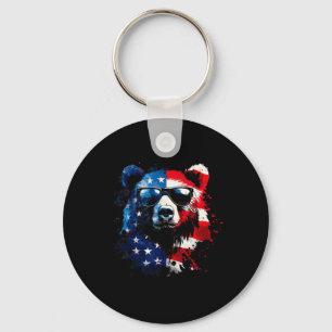 Llavero Oso Patriótico Bandera Americana Oso Grizzly 4 De