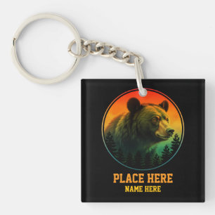 Llavero Oso personalizado animal lugar país recuerdo