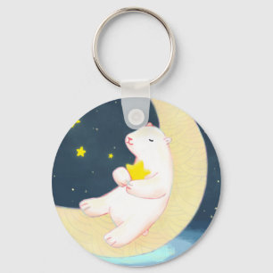 Llavero Oso Polar, la luna y las estrellas