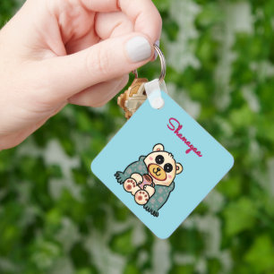 Llavero Oso polar lindo personalizado y hecho a medida 