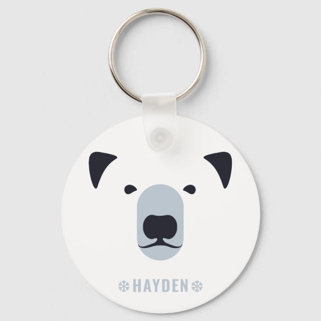 Llavero Oso polar | Nombre personalizado (Anverso)
