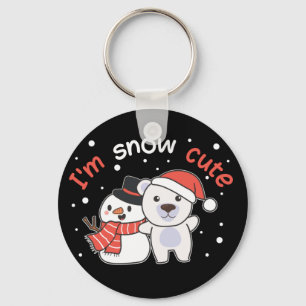 Llavero Oso Polar Soy Nieve Cute Snowman Nieve Keychain