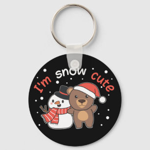 Llavero Oso soy Nieve Cute Snowman Nieve Pun Keychain