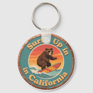Llavero Oso Surfista Vintage California Surf's Up